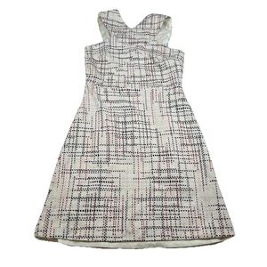 Banana Republic Cream Ivory Italian Tweed Cross Front Dress Midi Size 8
